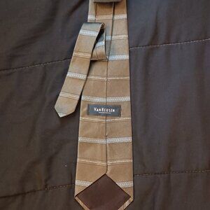 Men's brown and white Van Heusen suit tie